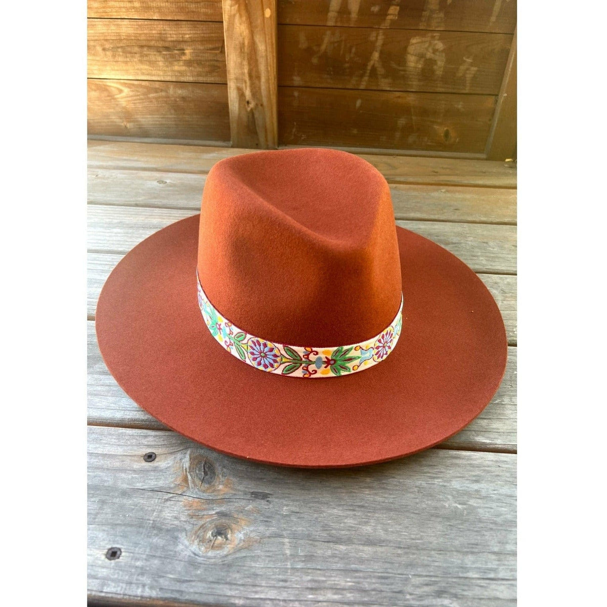 Women's felt fedora with detailed band Hat TheFringeCultureCollective