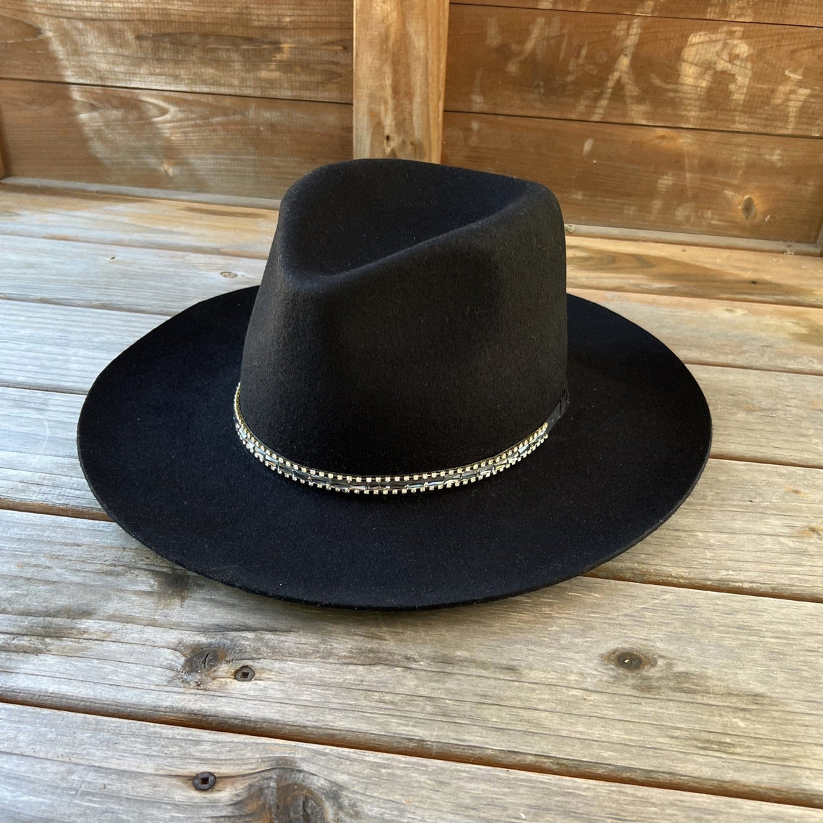 Women’s Felt rancher with beaded jewel band Hat TheFringeCultureCollective