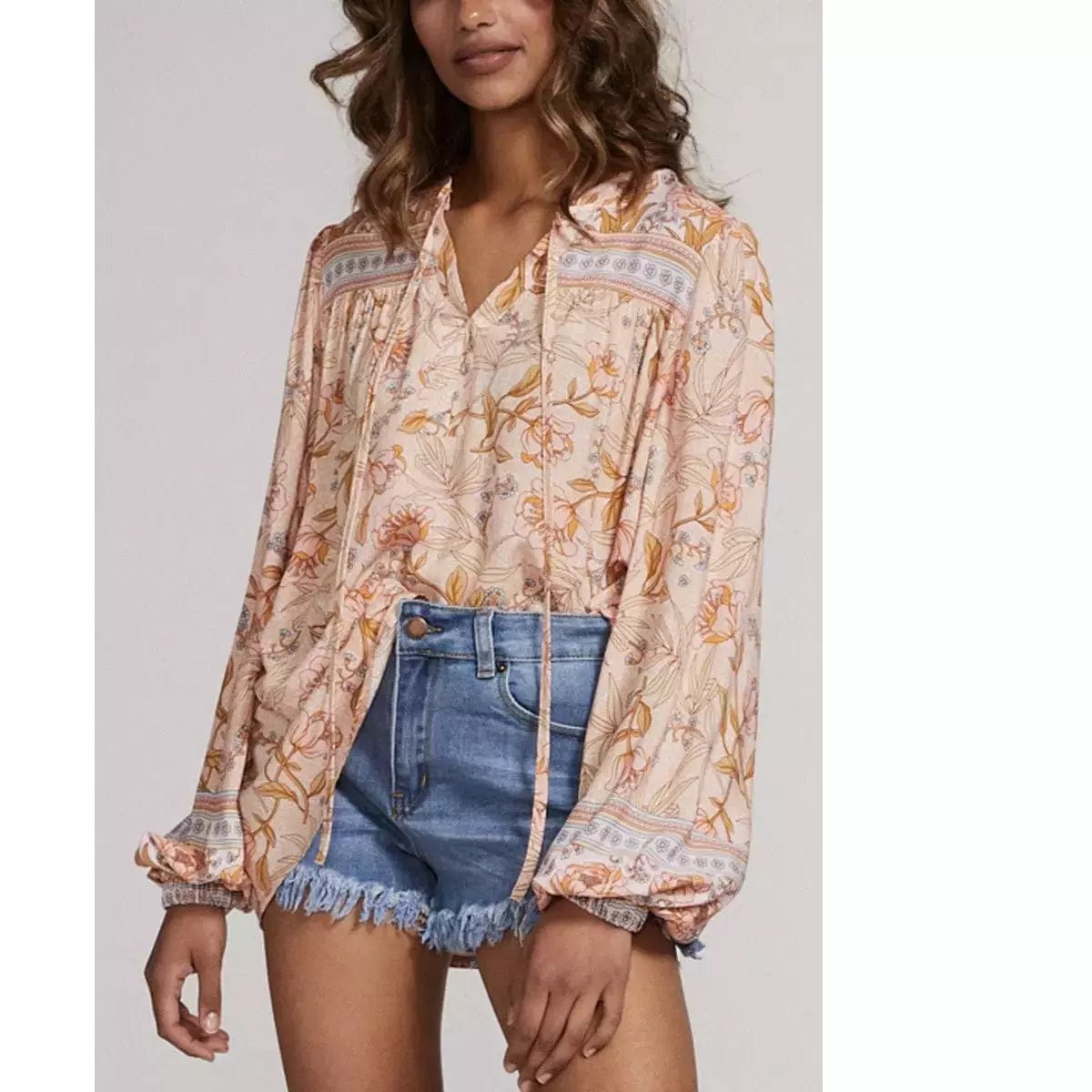 Women's Floral Blouse Blouse TheFringeCultureCollective