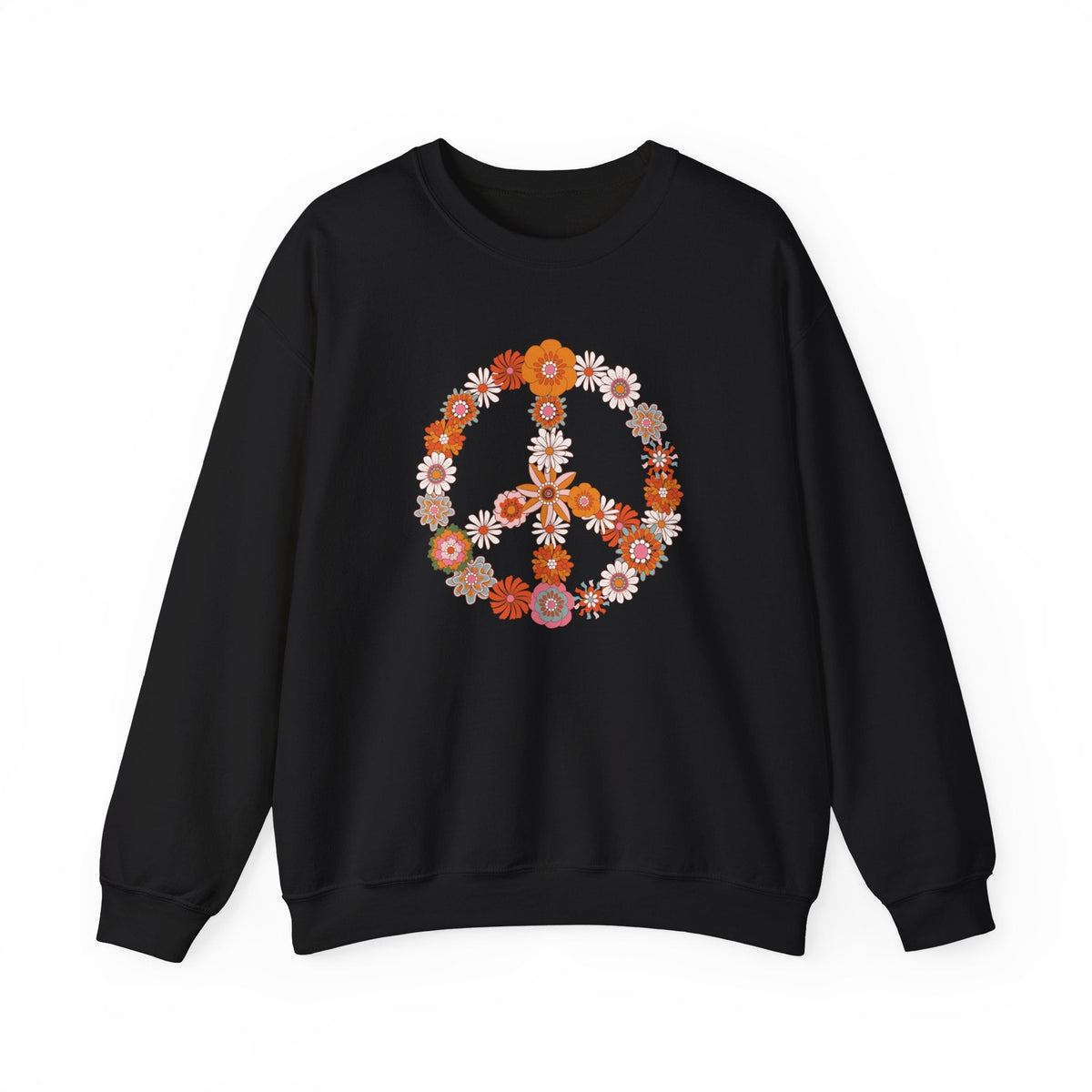 Women's Floral Peace Sign Sweatshirt | Ladies Bohemian Sweater | Hippie Peace Print Sweatshirt TheFringeCultureCollective