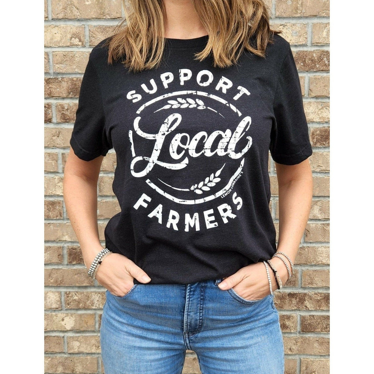 Women's Support Local Farmers graphic Tee Graphic T-shirt TheFringeCultureCollective
